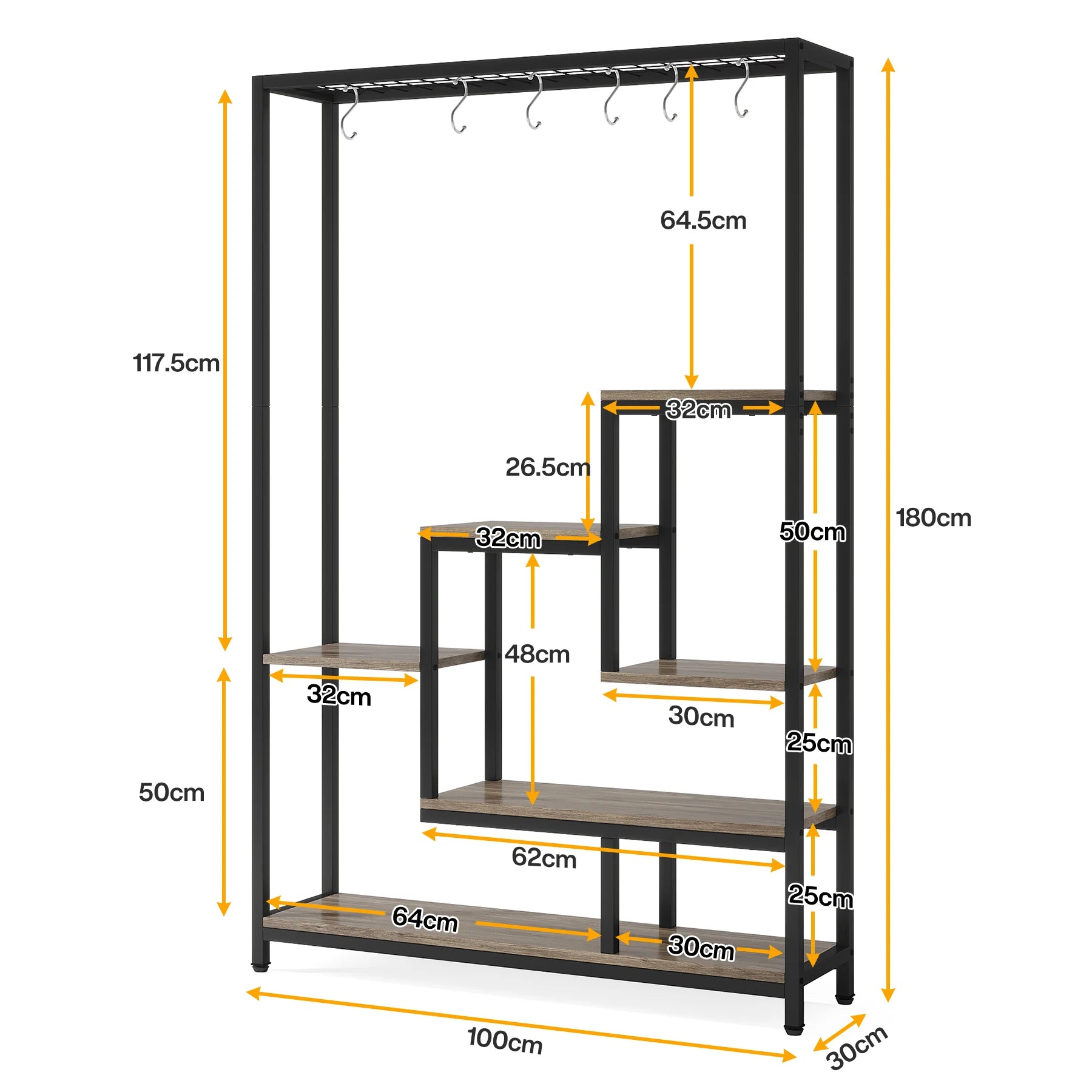 5-Tier Tall Plant Display Stand