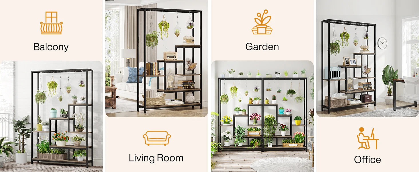 5-Tier Tall Plant Display Stand