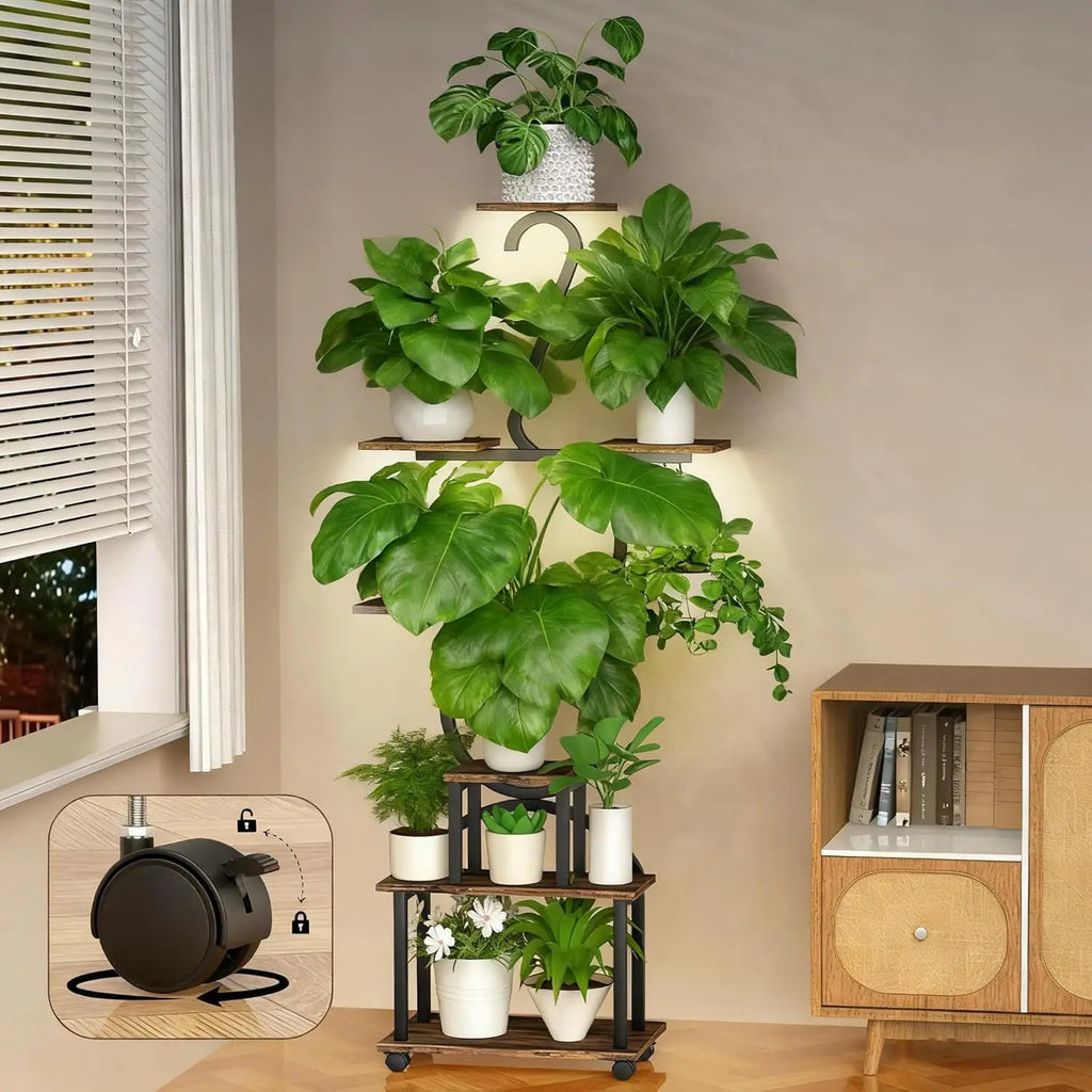 8-Tier Rolling Plant Stand Shelf
