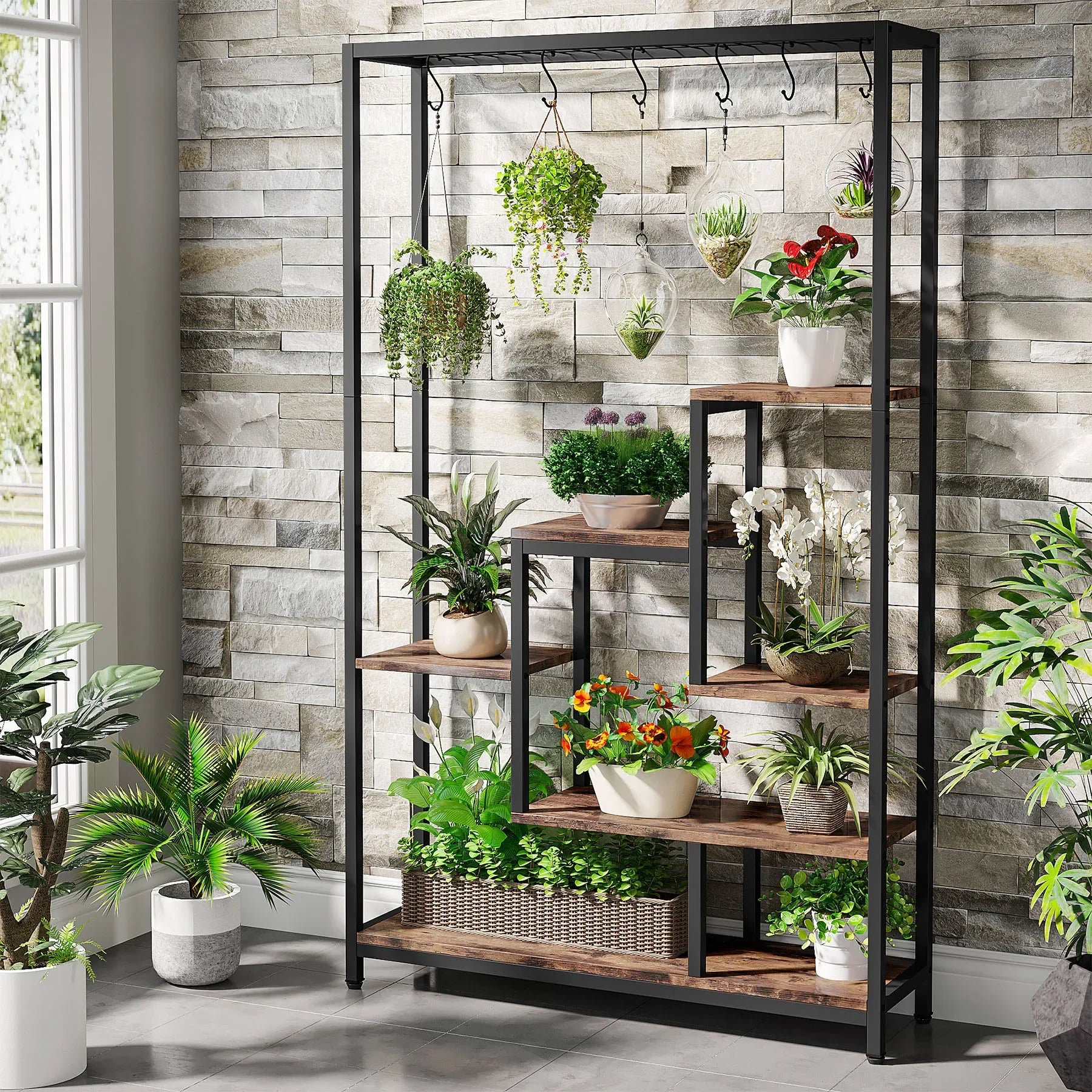 5-Tier Tall Plant Display Stand