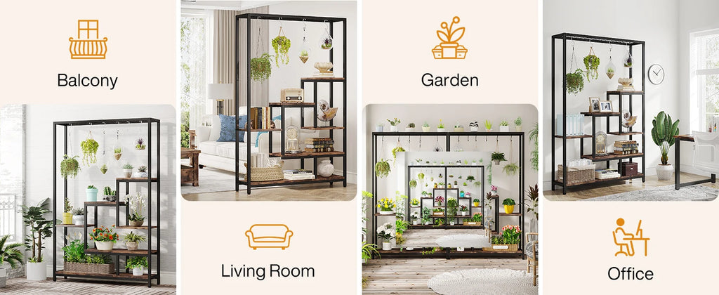 5-Tier Tall Plant Display Stand