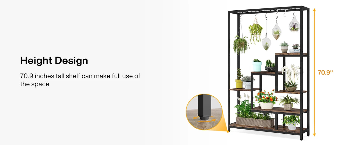 5-Tier Tall Plant Display Stand